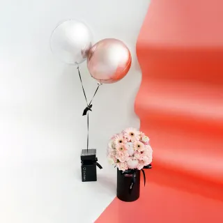 【CNFlower 西恩】O! Balloon聯名款 青春飛揚-氣球花禮 粉色系(送禮/花禮/鮮花/驚喜祝福)