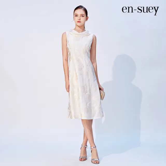 【en-suey 銀穗】微奢感花卉緹織禮服洋裝-女