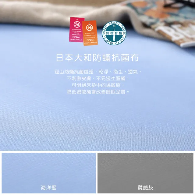 【House Door 好適家居】全新升級款-日本大和抗菌表布10cm厚藍晶靈記憶床墊(雙人5尺-壓縮包裝款)