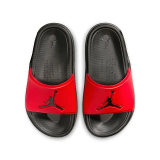【NIKE 耐吉】拖鞋 女鞋 大童 運動 喬丹 JORDAN JUMPMAN SLIDE GS 黑紅 FQ1597-600