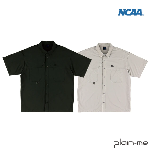 plain-meplain-me NCAA 落肩工裝風襯衫 NCAA0210-241(男款/女款 共2色 襯衫 短袖 休閒上衣)