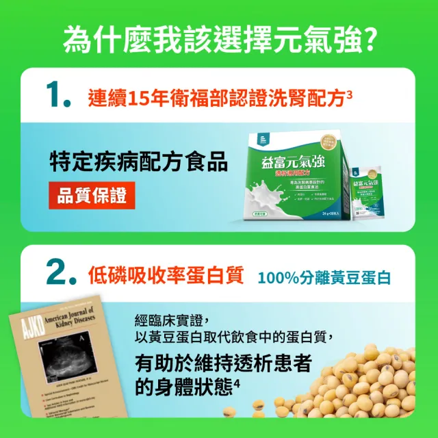 【益富】元氣強洗腎適用配方 方便包 24g*30入*4盒(分離黃豆蛋白 洗腎患者適用)