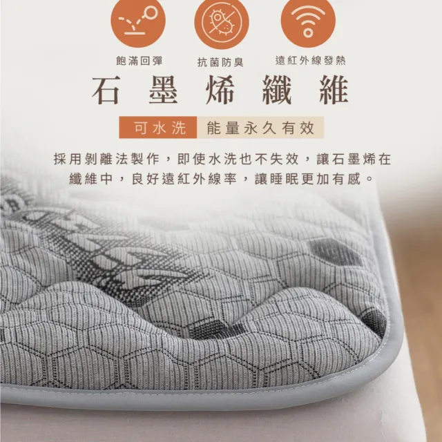 【Jindachi 金大器】單人3尺-天絲石墨烯保暖墊(3M吸濕排汗 遠紅外線 台灣製造)