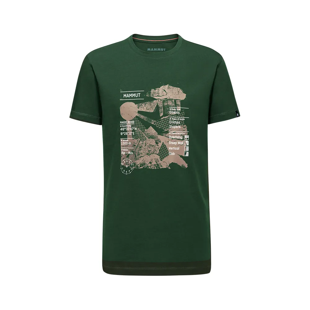 【Mammut 長毛象】Massone T-Shirt AF Men Rocks 有機棉機能短袖T恤 男款 綠樹林 #1017-06130