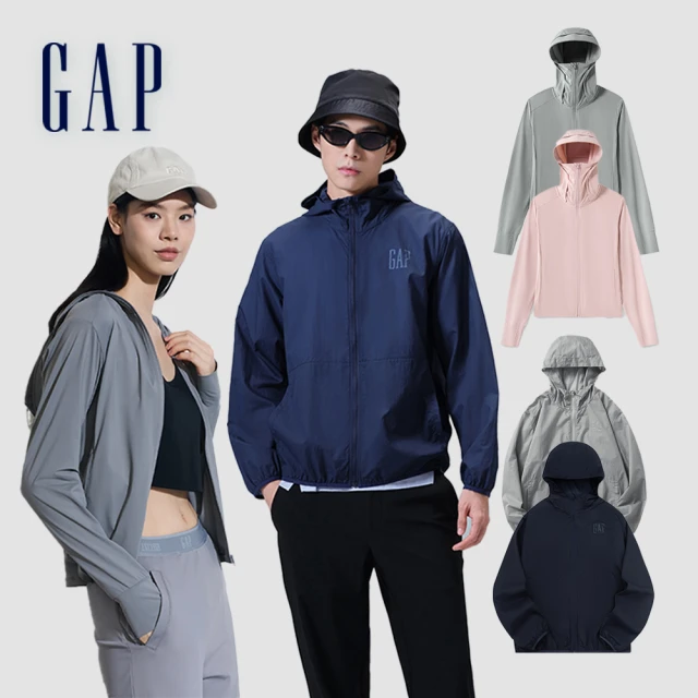 【GAP】男女裝 Logo防曬印花連帽外套-多色可選(884874&890010)