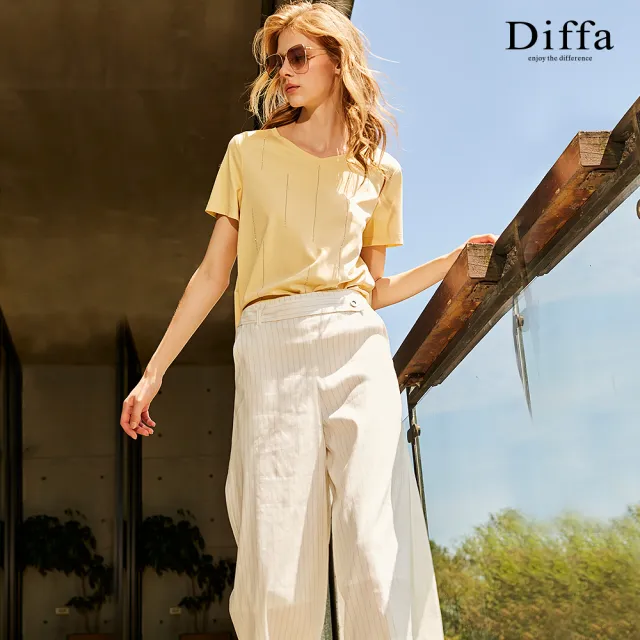 【Diffa】簡約鍊條設計針織衫-女