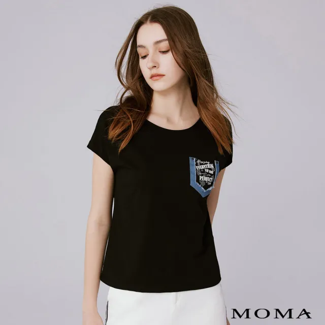 【MOMA】牛仔裝飾口袋T恤(三色)