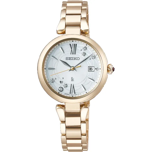 【SEIKO 精工】LUKIA 花藝聯名限量鈦金屬太陽能電波鑽石女錶 送禮 禮物 推薦(SSQW084J/1B32-0BK0G)