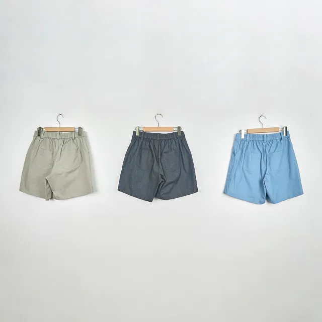 【CUMAR】休閒彈性短褲裙(藍 黑 卡/魅力商品)