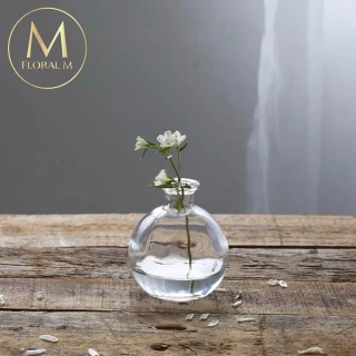 【Floral M】羅馬玻璃水晶小花瓶(花瓶/插花/玻璃瓶/小口花瓶/花器/花盆/陶瓷花瓶/桌面擺飾)