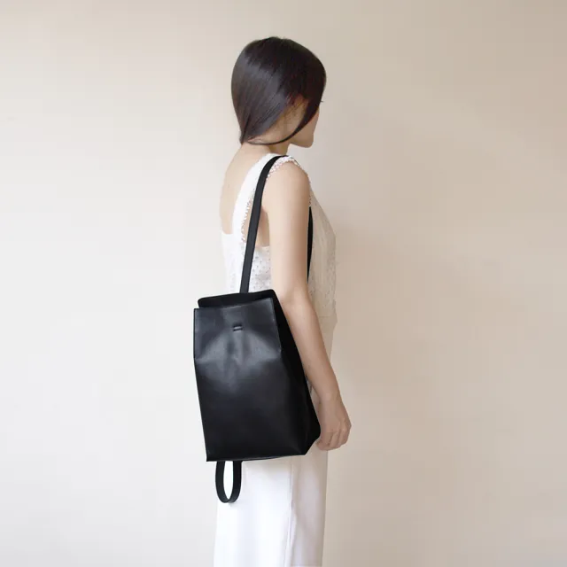 【Darker Than Black】Rectangular Bucket Bag 兩用方形水桶後背包(後背包/側背包/單肩包/真皮包)