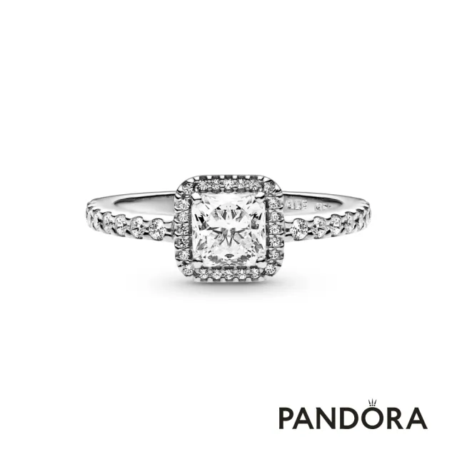【Pandora 官方直營】方形璀璨光環戒指-絕版品