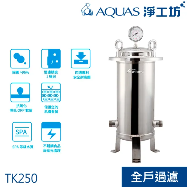 【AQUAS 淨工坊】全戶濾淨系統 降低餘氯 去除毒物 四環專利 安全耐高壓 三效濾芯(TK250)