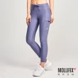 【Mollifix 瑪莉菲絲】功能口袋鋅離子抗菌訓練褲、瑜珈服、Legging(麻花紫藍)