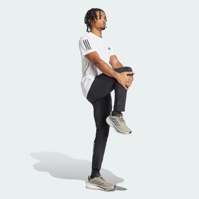 【adidas 愛迪達】OTR B Tee 男 短袖 上衣 運動 慢跑 路跑 反光 訓練 吸濕排汗 透氣 黑白(IK7436)