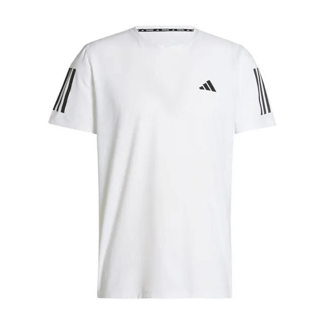 【adidas 愛迪達】OTR B Tee 男 短袖 上衣 運動 慢跑 路跑 反光 訓練 吸濕排汗 透氣 黑白(IK7436)