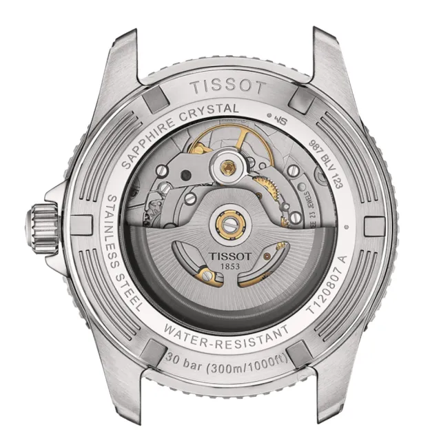 【TISSOT 天梭】Seastar 1000 海星300米潛水 機械錶 手錶(T1208071109100)