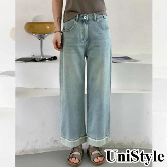 UniStyle 牛仔九分褲 韓版薄款休閒褲 女 UP3036(淡藍)