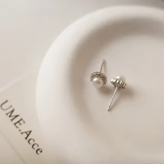 【UME.Acce】S925純銀 復古小珍珠耳環耳環 純銀 全純銀 純銀耳環 珍珠 珍珠耳環 天然珍珠