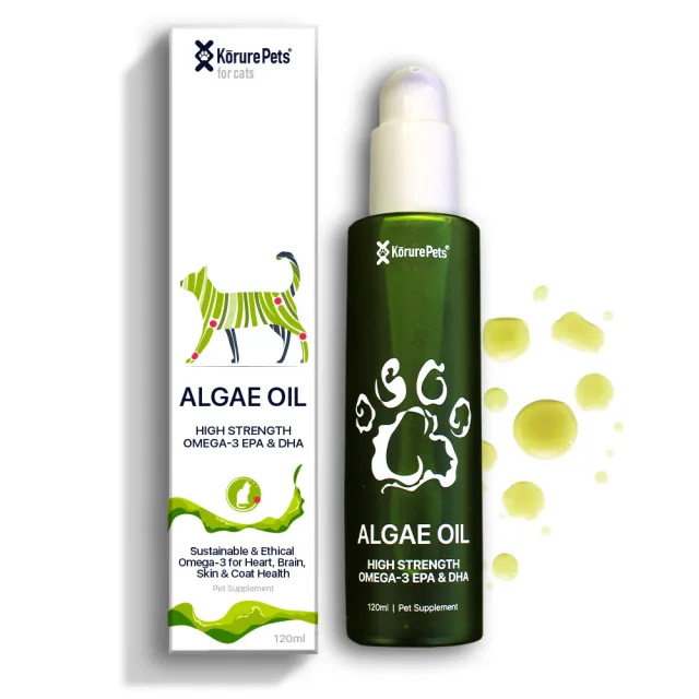 【KORURE】100%天然海藻油-120ml(犬+貓｜無腥味補充Omega-3)