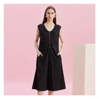 【EPISODE】寬鬆時尚設計感圓領無袖洋裝E43743（黑）