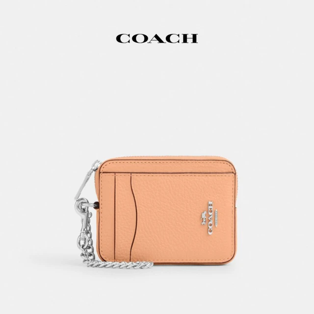 COACHCOACH蔻馳官方直營 拉鍊卡夾-SV/褪胭脂粉色(6303)