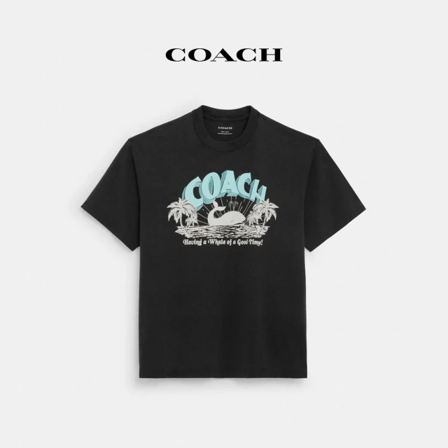 COACH蔻馳官方直營 鯨魚印花T恤-水洗黑色(CT010)