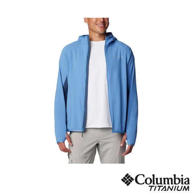 【Columbia 哥倫比亞】男款Spectre Ridge™ FZ HoodedTech Fleece-鈦防潑水連帽外套-藍色(UAO16570BL/IS)