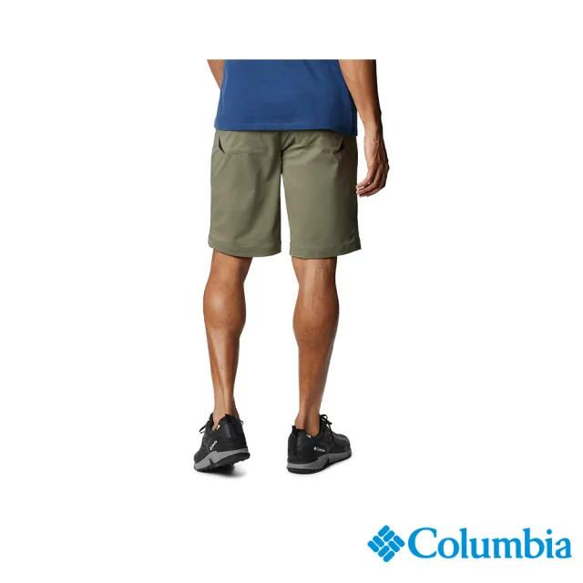 【Columbia 哥倫比亞】男款-Tech Trail Short-防曬UPF50防潑短褲-軍綠色(UAO02910AG/IS)