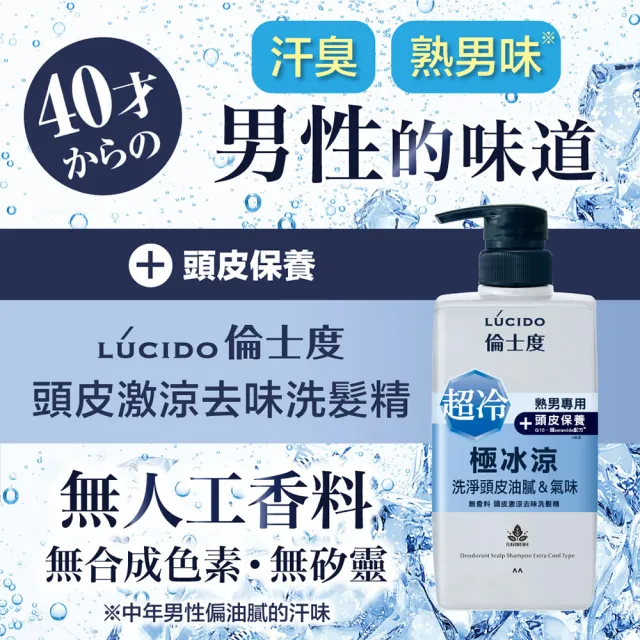 【LUCIDO 倫士度】頭皮激涼去味洗髮精450ml