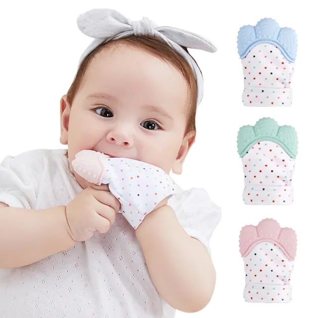 【JoyNa】3入-手套型咬咬固齒器 寶寶磨牙手套(矽膠手套.防咬手固齒器)
