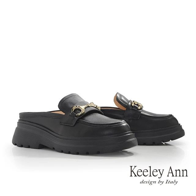 Keeley Ann 牛皮厚底穆勒鞋(黑色424772110-Ann系列)
