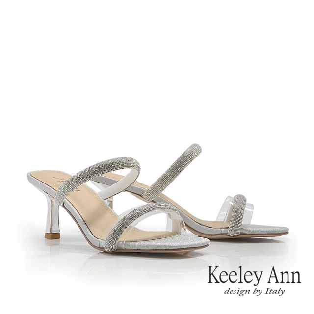 Keeley Ann 水鑽條帶高跟拖鞋(銀色421667227-Ann系列)