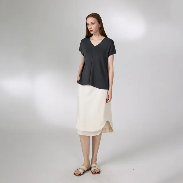 【giordano ladies】24SS_下擺拼紗窄裙(02464004)