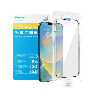 【Simmpo 簡單貼】iPhone 12/13/14/15 系列 德國萊茵TUV抗藍光簡單貼(護眼霧面版)