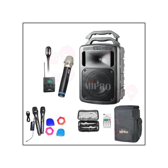 【MIPRO】MA-709 配1領夾+1頭戴式麥克風(豪華型手提式無線擴音機/嘉強公司貨)