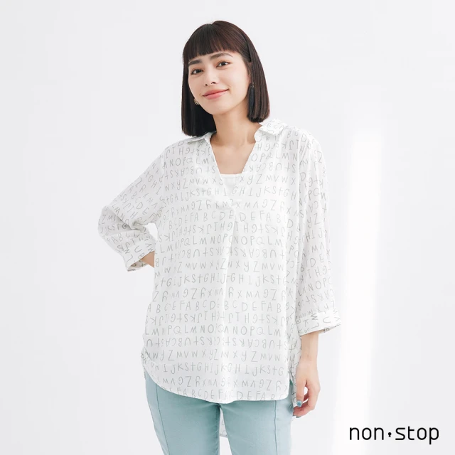 non-stopnon-stop 單摺寬版七分袖襯衫-1色