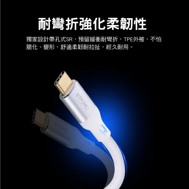 【PX 大通-】贈束帶 1米 Type C 雙向快充線 智能IC USB 2.0 充電線手機線iphone蘋果apple(ACC2-1W)