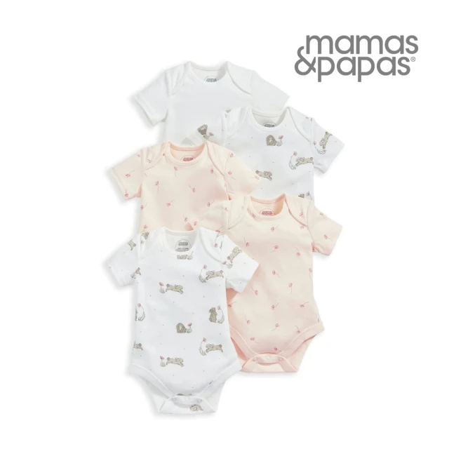 Mamas & PapasMamas & Papas 春日對話-短袖包屁衣5件組(5種尺寸可選)