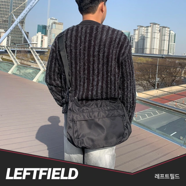 LEFTFIELD 韓國製 大容量簡約素面側背包 NO.LF2026(男側背包 男斜背包 女側背包 女斜背包)