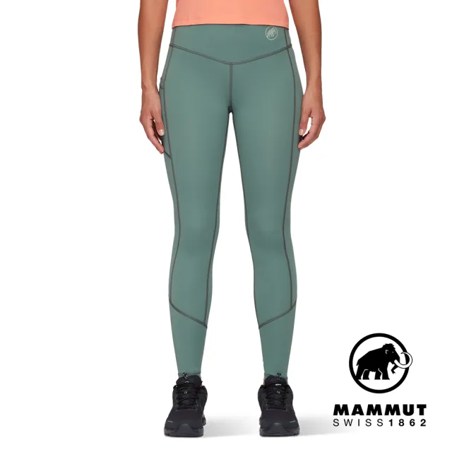 【Mammut 長毛象】Massone Tights Women 彈性高腰緊身褲 深玉石綠 女款 #1022-02040