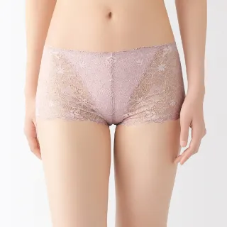 【MUJI 無印良品】女殘系大花紋蕾絲內褲(共2色)
