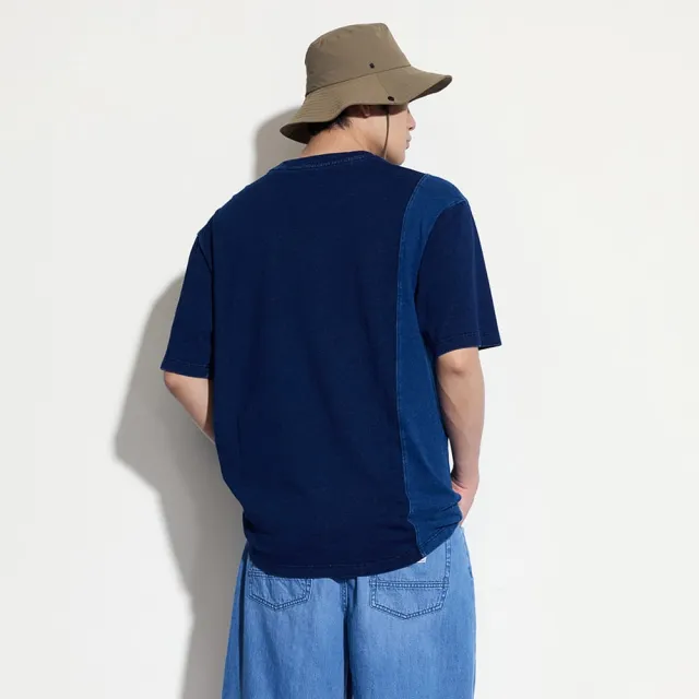 【GAP】男裝 純棉圓領牛仔短袖T恤-深藍色(463166)
