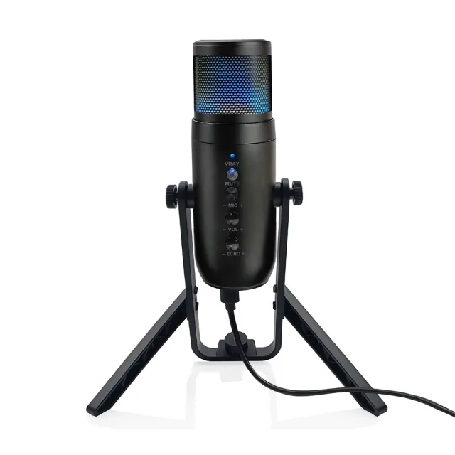 Konix】USB電容式麥克風(心型指向全指向性RGB麥克風遊戲直播會議錄音