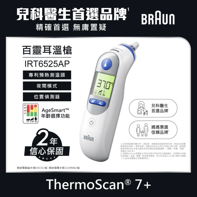 【BRAUN 百靈】耳溫槍 IRT6525(內含21個耳套)