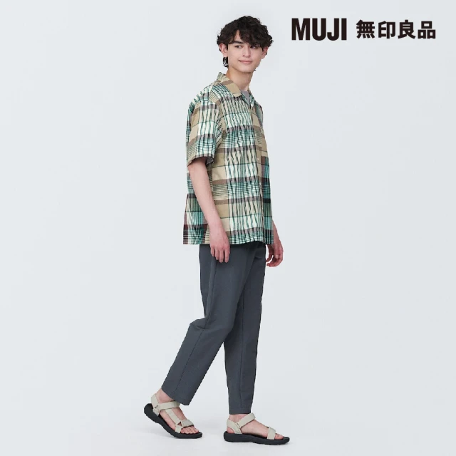 【MUJI 無印良品】男有機棉馬杜拉斯格紋開領短袖襯衫(共3色)