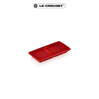 【Le Creuset】瓷器日式醬料分隔碟17cm(櫻桃紅)
