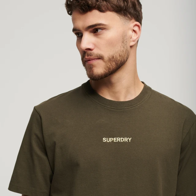 Superdry 男裝 短袖T恤 小LOGO Micro Logo Graphic Loose(軍卡其綠)