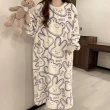 【Wonderland】2件組-法蘭絨保暖長袖女睡衣居家服睡裙