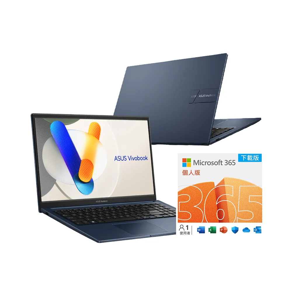 【ASUS】微軟M365一年組★15.6吋i5效能筆電(VivoBook X1504ZA/i5-1235U/16G/512G SSD/W11)